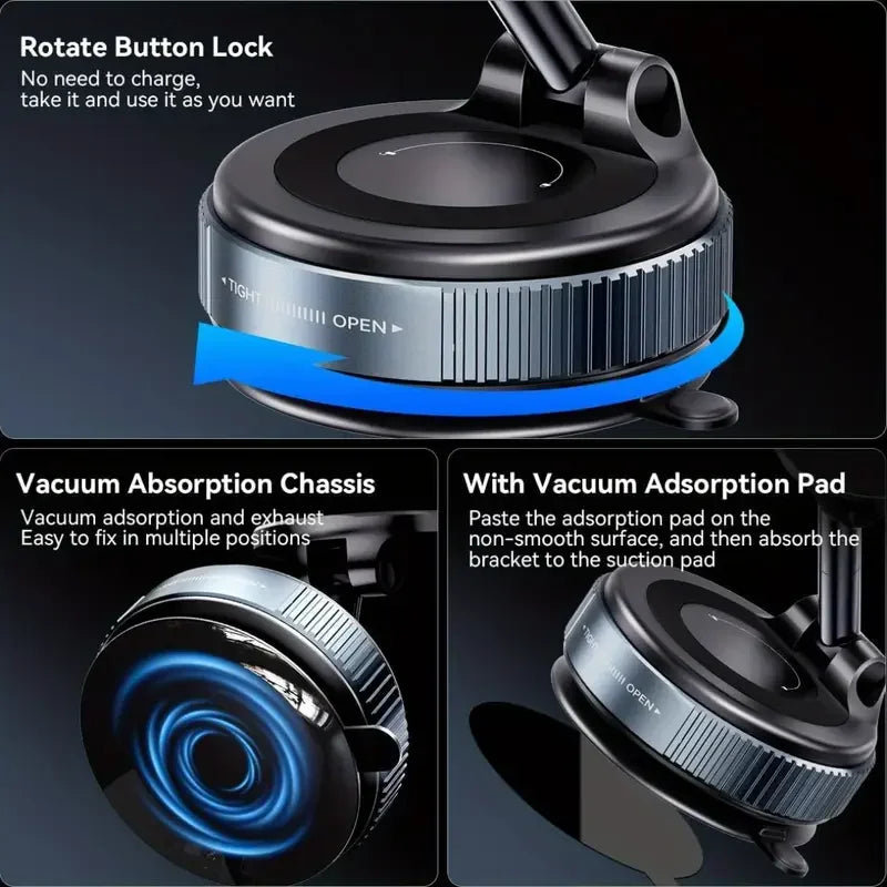 Fixation Téléphone Aimantée Pliable pour Voiture & Bureau - 360° Réglable