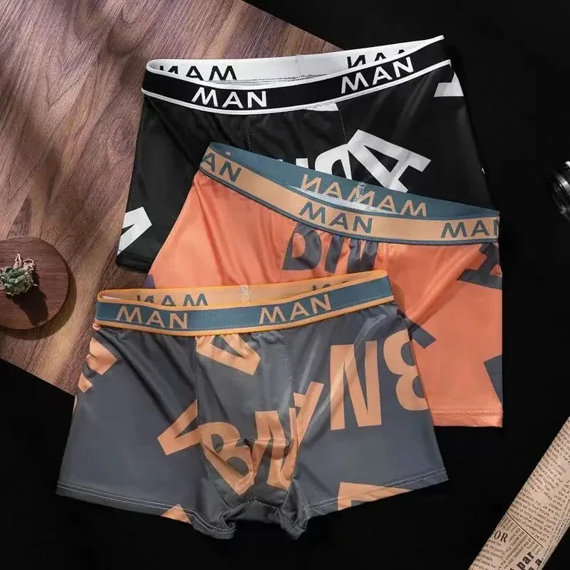 Lot de 12 Boxers en Soie Glacée à écritures