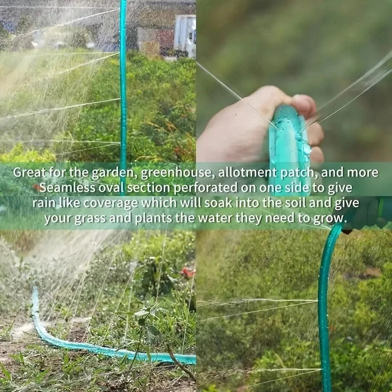 Tuyau d’Arrosage Perforé 15 m – Arroseur Plat Multi-Jets pour Pelouse, Jardin et Potager