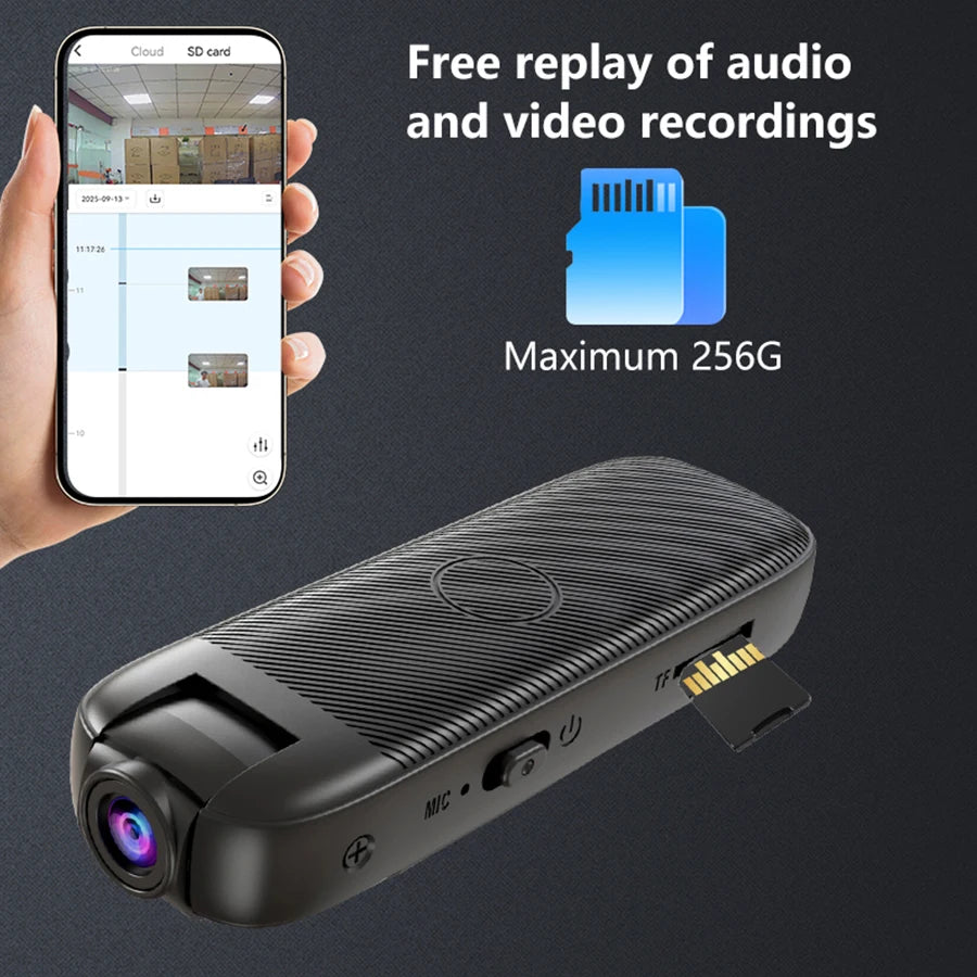 Mini Caméra IP 1080HD Rotative à 180° à Clip - Vision Nocturne