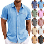 Chemise à Manches Courtes Détails Carreaux