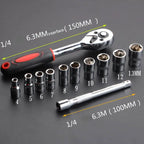 Coffret de 12 Clés à Douille – Kit de Réparation Multifonction pour Voiture, Moto & Vélo