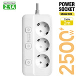 Multiprise 2500W Anti-Surchauffe à Interrupteurs - 3 ou 5 Prises