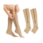 2x Chaussettes de compression à Zip spéciales jambes lourdes