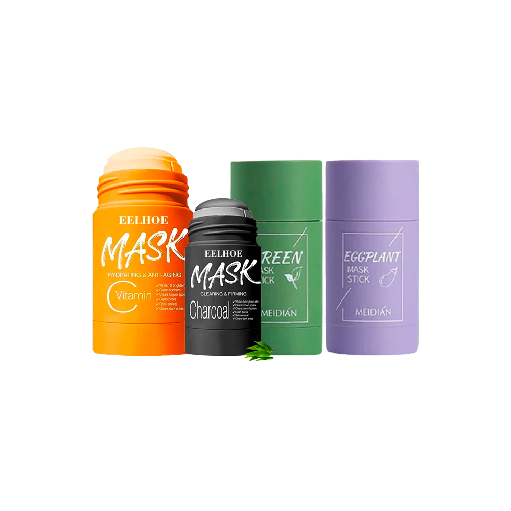 Lot de 2 Masques en stick pour le visage (Argile, Charbon ou Vitamine C)